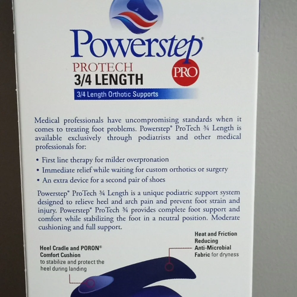 Powerstep 3/4 length Orthotic Support Men's 10-10 1/2 - Picture 3 of 4
